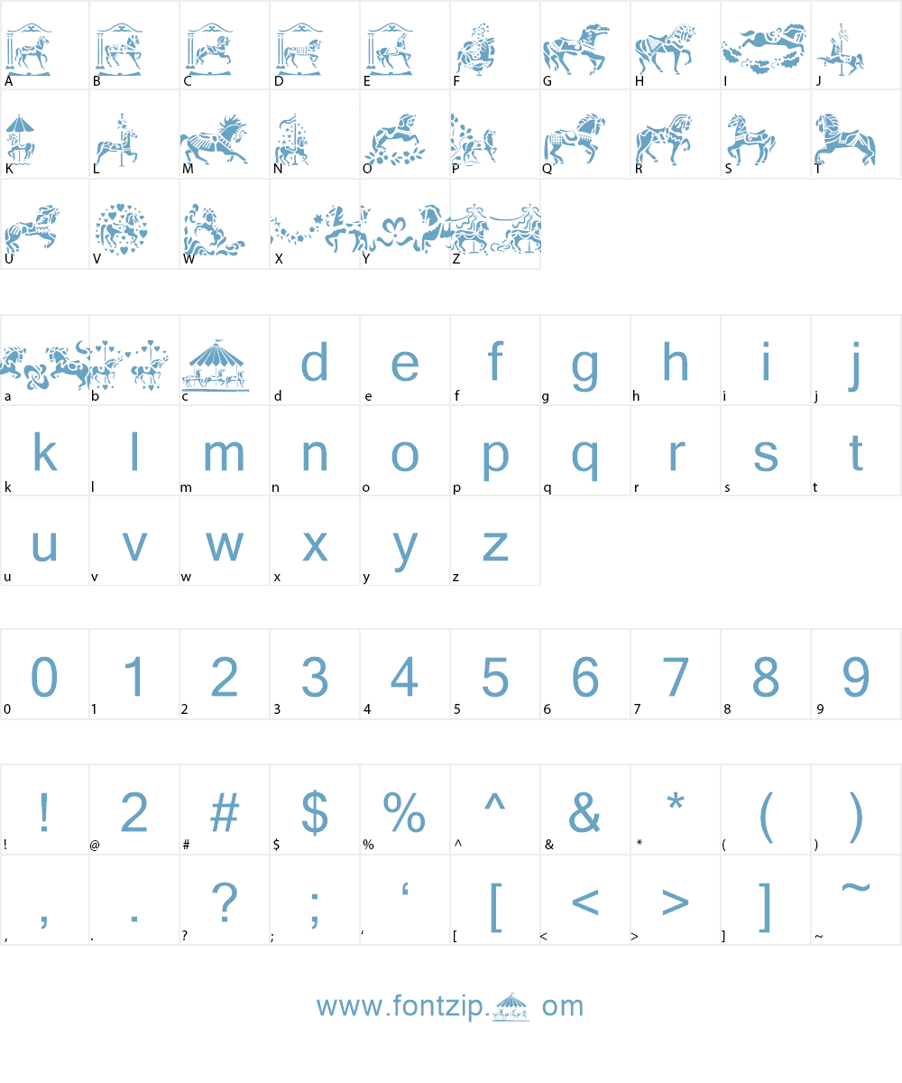 Carousel Horses Font Character